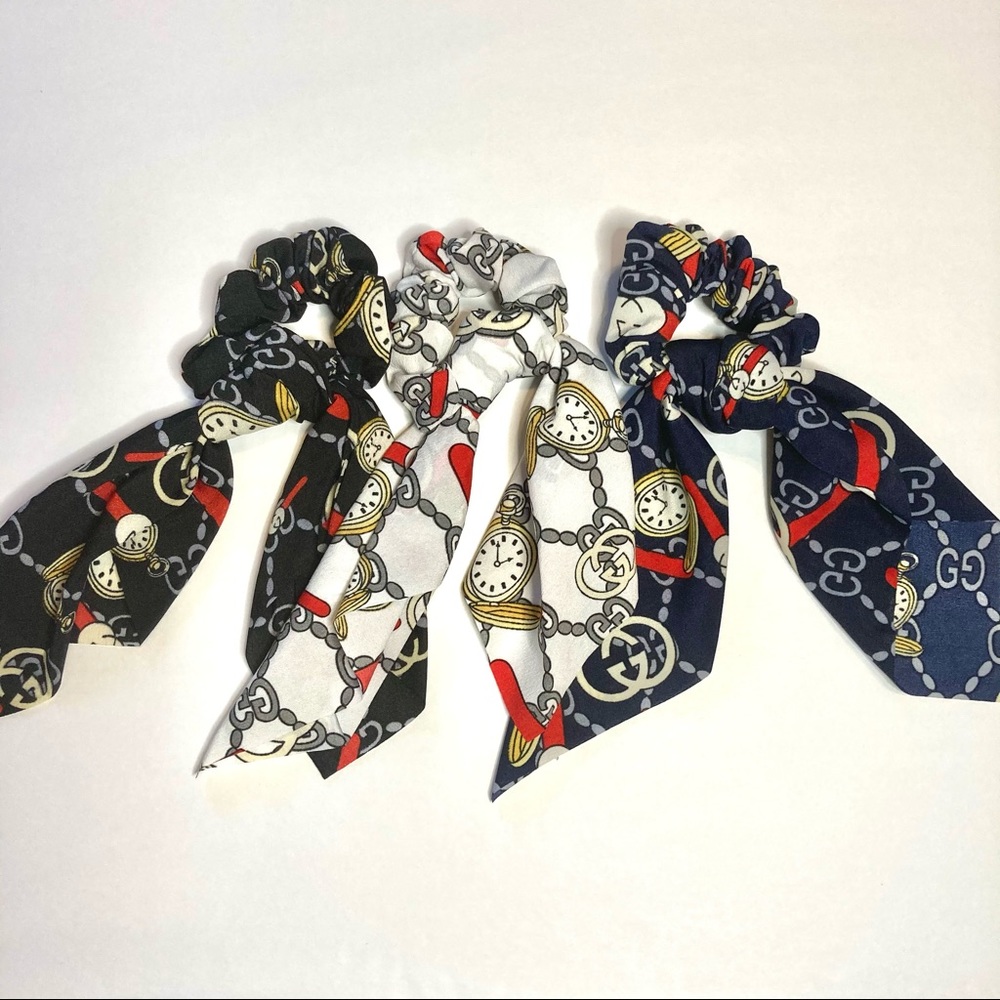 Designer inspired hair scrunchies